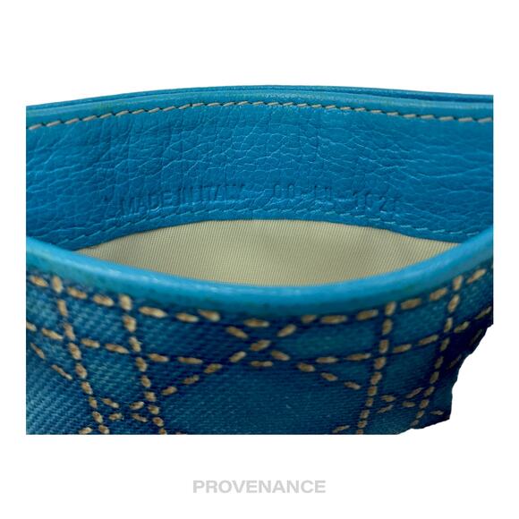 🔴 Dior Cannage Card Holder Wallet - Blue - Picture 6 of 6